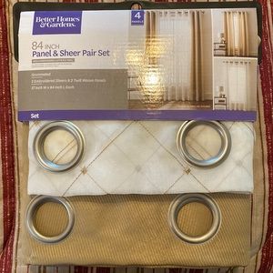 84” panel and sheer curtain set